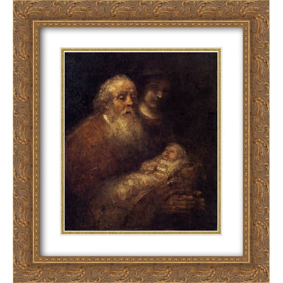 Rembrandt 2x Matted 20x24 Gold Ornate Framed Art Print 'Circumcision'