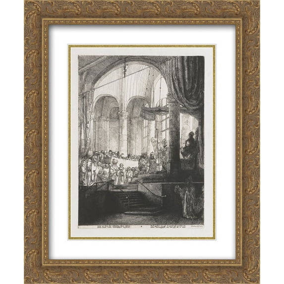 Rembrandt 2x Matted 20x24 Gold Ornate Framed Art Print 'Medea or the marriage of Jason and Creusa'