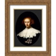 thumbnail image 1 of Rembrandt 2x Matted 20x24 Gold Ornate Framed Art Print 'Portrait of a Young Woman', 1 of 2
