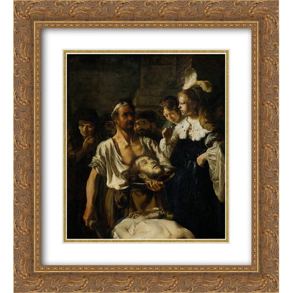 Rembrandt 2x Matted 20x24 Gold Ornate Framed Art Print 'The?Beheading?of John?the?Baptist'