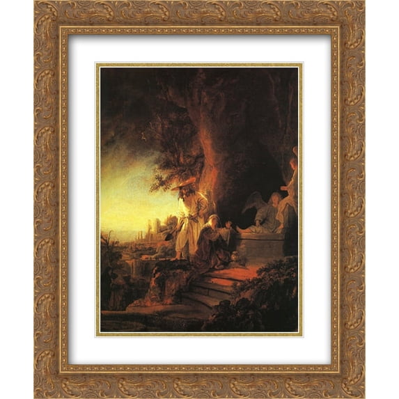 Rembrandt 2x Matted 20x24 Gold Ornate Framed Art Print 'The Risen Christ Appearing to Mary Magdalen'