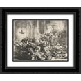 thumbnail image 1 of Rembrandt 2x Matted 24x20 Black Ornate Framed Art Print 'Christ driving the moneychangers from the Temple', 1 of 2
