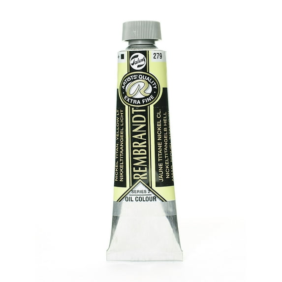 Rembrandt Artist's Oil Colors, 40 mL, Nickel Titanium Yellow Light, 279, Pack Of 2