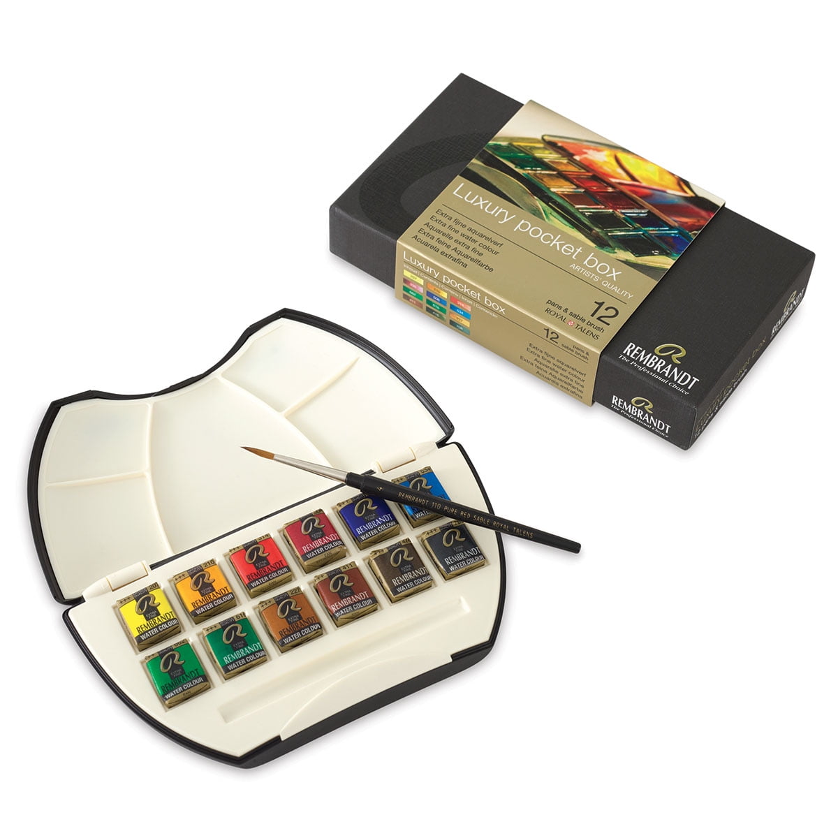 Rembrandt Artists' Watercolor Set - Luxury Pocket Box Set of 12 ...