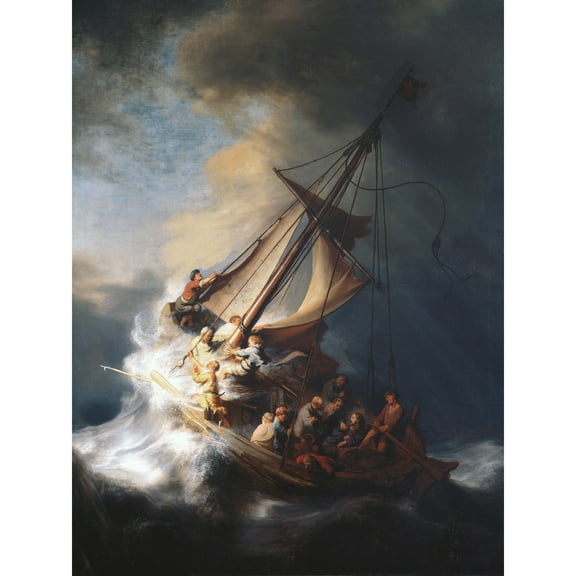 Rembrandt Christ Storm Lake Galilee Painting Extra Large XL Wall Art Poster Print