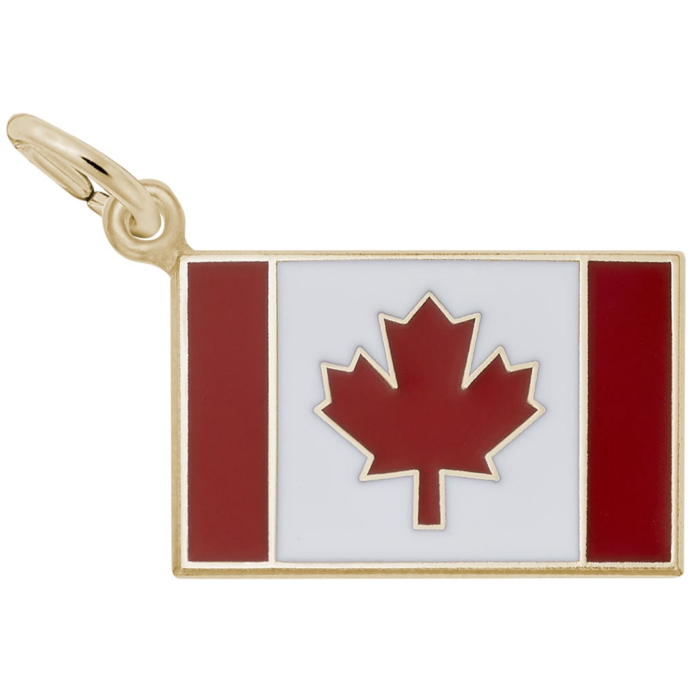 Rembrandt Enamel Canadian Flag Charm, 14K Yellow Gold - Walmart.com