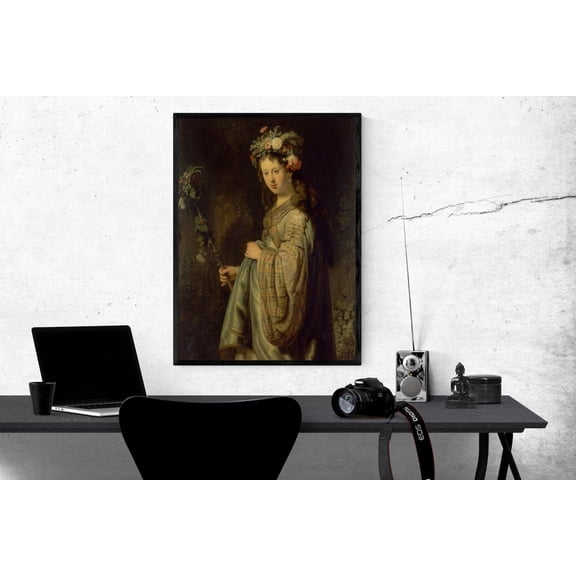 Rembrandt Flora Poster Art Reproduction, Baroque Art Print, Unframed Paper Poster 8x10in