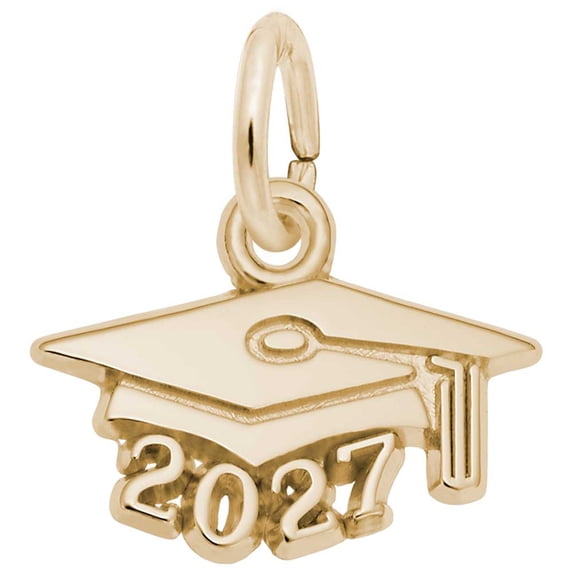 Grac Cap Rembrandt Grad Cap 2027 Charm by Rembrandt Graduation Theme, 14K Yellow ...