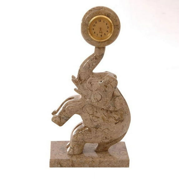 Rembrandt Home Elephant Clock Marble Figurine