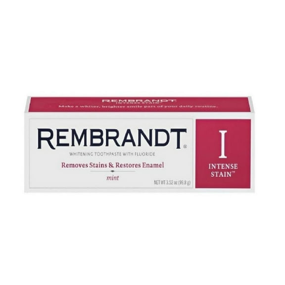 Rembrandt Intense Stain Whitening Fluoride Toothpaste, Mint Flavor, 3.52Oz