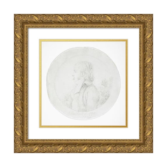 Rembrandt Peale 20x21 Gold Ornate Framed and Double Matted Museum Art Print Titled - Portrait of a Member of the Thomas Cresap Family (1799)