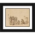 thumbnail image 1 of Rembrandt Pupil, Unknown maker 18x15 Black Ornate Wood Framed with Double Matting Museum Art Print Titled - The Mocking of Christ, 1 of 4