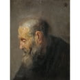 thumbnail image 1 of Rembrandt Study Old Man Profile Painting Extra Large XL Wall Art Poster Print, 1 of 3