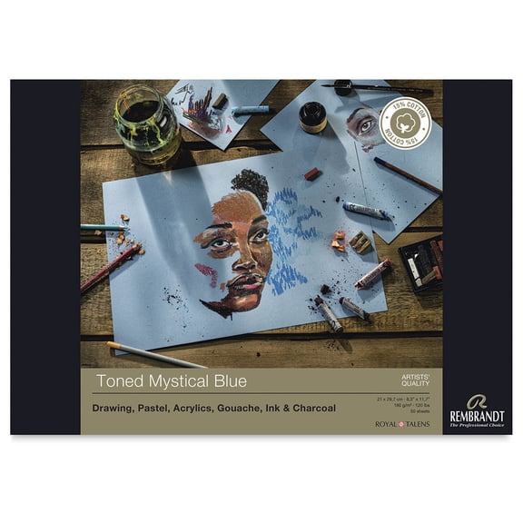 Rembrandt Toned Mixed Media Pad - Mystical Blue, 11.7" x 8.3"