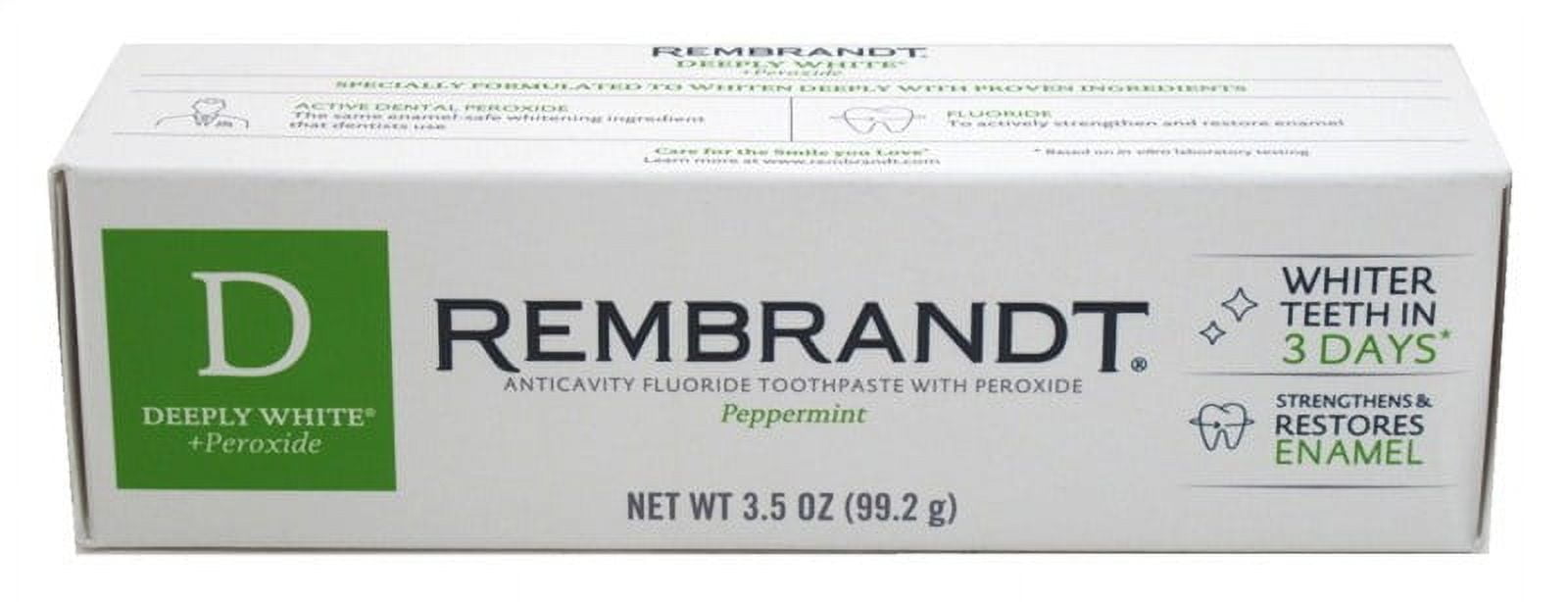 Rembrandt Toothpaste Deeply White+Peroxide Peppermnt 3.5 Oz.. - Walmart.com