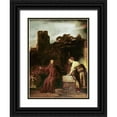 thumbnail image 1 of Rembrandt Van Rijn,  11x14 Black Ornate Wood Framed with Double Matting Museum Art Print Titled - Christ and The Woman of Samaria, 1 of 4