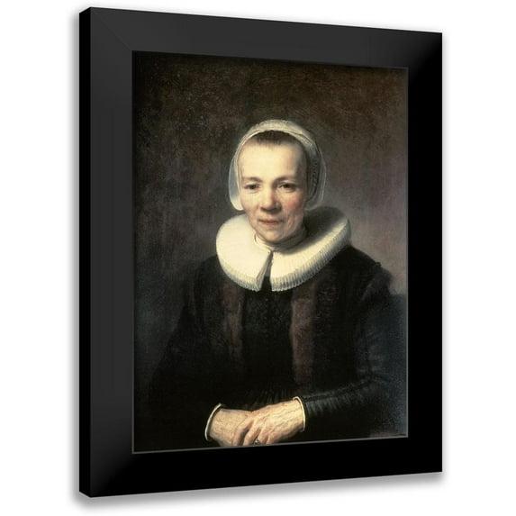 Rembrandt Van Rijn, 14x18 Black Modern Framed Museum Art Print Titled - Portrait of B. Martens Doomer