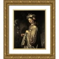 thumbnail image 1 of Rembrandt Van Rijn,  26x31 Gold Ornate Wood Framed with Double Matting Museum Art Print Titled - Saskia As Flora, 1 of 4