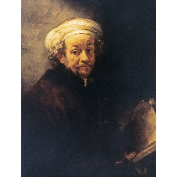 Rembrandt Van Rijn. N(1606-1669). Dutch Painter And Etcher. Self-Portrait As St. Paul. Oil 1661. Print by