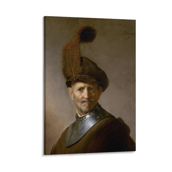 Rembrandt Van Rijn Poster An Old Man in Military Poster Decorative Painting Canvas Wall Art Living Room Posters Bedroom Painting 12x18inch(30x45cm)