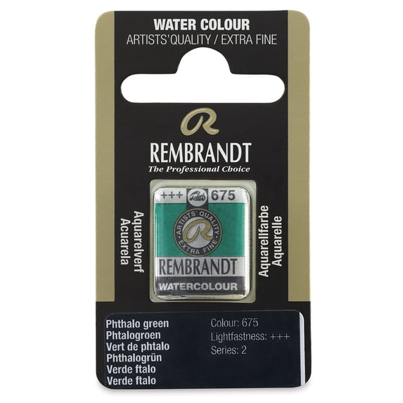 Rembrandt Watercolor Half Pan - Phthalo Green