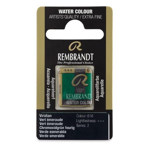 Rembrandt Watercolor Half Pan - Viridian