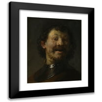 Rembrandt van Rijn 12x14 Black Modern Framed Museum Art Print Titled - The Laughing Man (C. 1629 - 1630)
