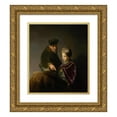 thumbnail image 1 of Rembrandt van Rijn 15x17 Gold Ornate Wood Frame and Double Matted Museum Art Print Titled - A Young Scholar and His Tutor (About 1629-1630), 1 of 4