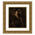 thumbnail image 1 of Rembrandt van Rijn 15x17 Gold Ornate Wood Frame and Double Matted Museum Art Print Titled - The Standard Bearer (Floris Soop, 1604-1657) (1654), 1 of 4