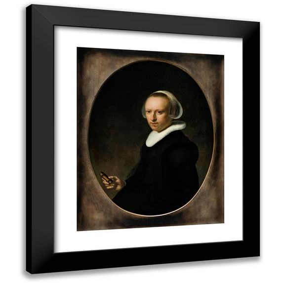 Rembrandt van Rijn 15x18 Black Modern Framed Museum Art Print Titled - Portrait of a 39-Year-Old Woman (1632)