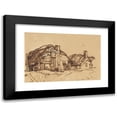 thumbnail image 1 of Rembrandt van Rijn 18x13 Black Modern Framed Museum Art Print Titled - Two Thatched Cottages with Figures at a Window (1640), 1 of 5