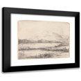 thumbnail image 1 of Rembrandt van Rijn 18x15 Black Modern Framed Museum Art Print Titled - Canal with an Angler and Two Swans (1650), 1 of 5