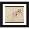 thumbnail image 1 of Rembrandt van Rijn 23x20 Black Ornate Framed Double Matted Museum Art Print Titled: Saskia Lying in Bed (C. 1638), 1 of 5