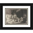 thumbnail image 1 of Rembrandt van Rijn 24x18 Black Ornate Framed Double Matted Museum Art Print Titled: Christ Healing the Sick (ca. 1649), 1 of 5