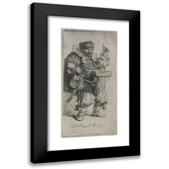 Rembrandt van Rijn 9x14 Black Modern Framed Museum Art Print Titled - The Quacksalver (1635)