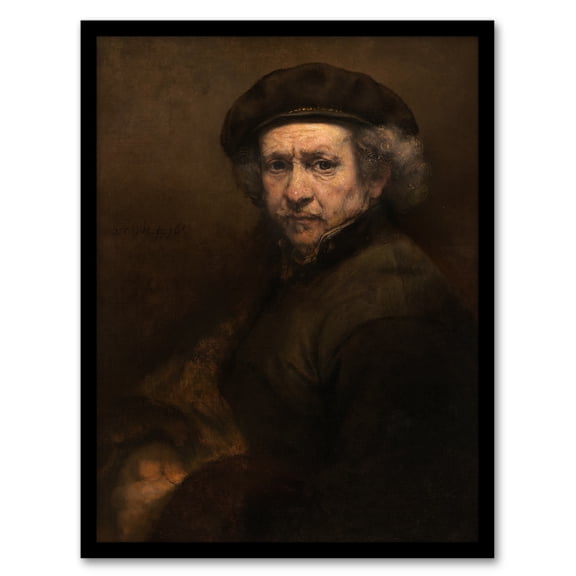 Rembrandt van Rijn Self Portrait Oil Painting Framed Wall Art Picture Print A4