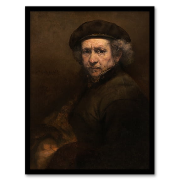 Rembrandt van Rijn Self Portrait Oil Painting Framed Wall Art Picture Print A4