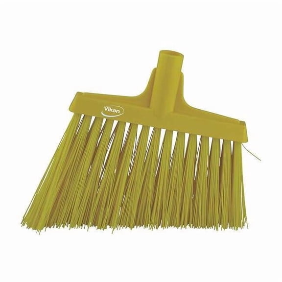 11 51/64 in Sweep Face Angle Broom, Stiff, Synthetic, Yellow 29146