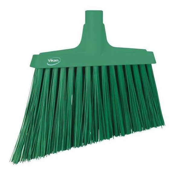 Remco 11 51/64 in Sweep Face Angle Broom, Synthetic, Green 29142