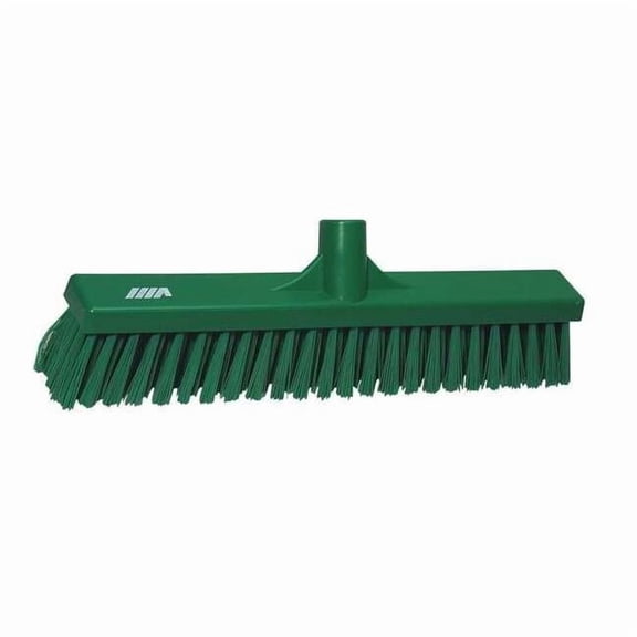 2 x 16 in Sweep Face Broom Head, Soft, Synthetic, Green 31782