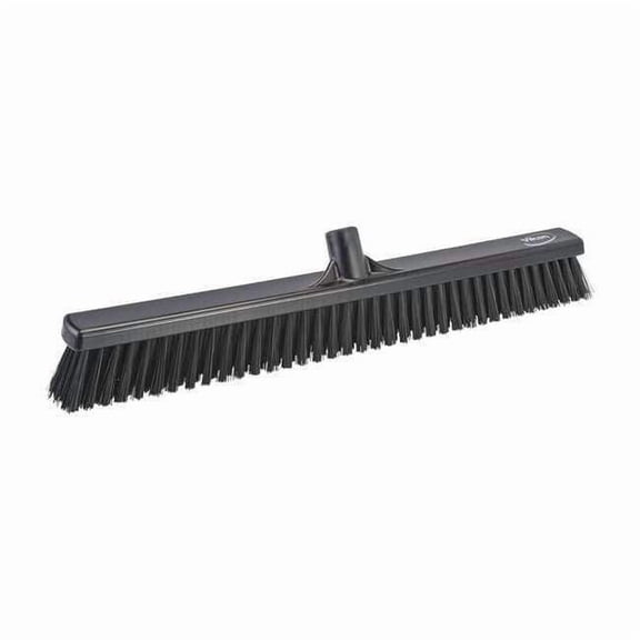 24 in Sweep Face Broom Head, Soft/Stiff Combination, Synthetic, Black 31949