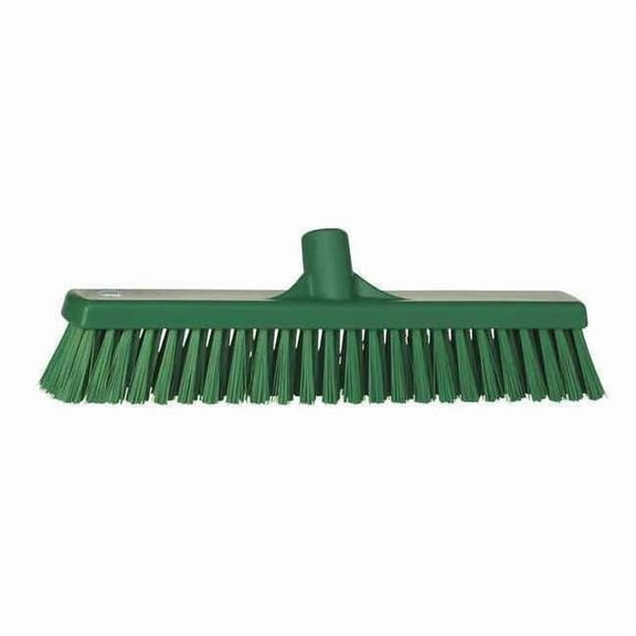 16 in Sweep Face Broom Head, Soft/Stiff Combination, Synthetic, Green 31742