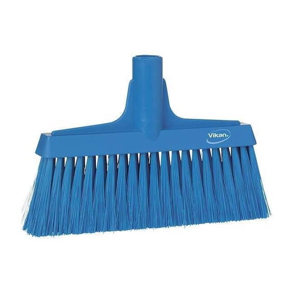 9 1/2 in Sweep Face Broom Head, Soft, Synthetic, Blue 31043