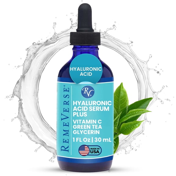 Remeverse Hyaluronic Acid Serum with Vitamin C and Green Tea Extract, 1 oz