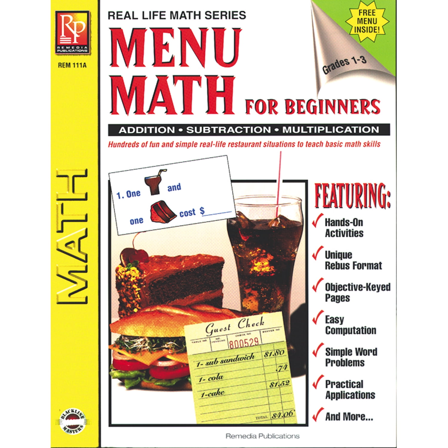 Beginer Menu Math Menu Math for Beginners Book, Grades 1-3 - Walmart.com