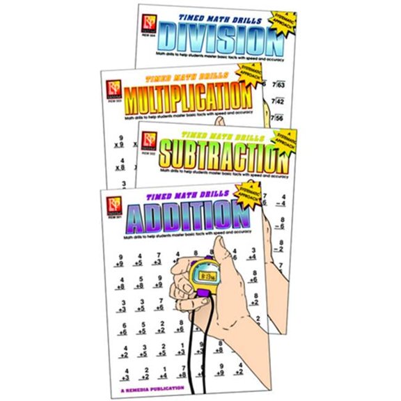 Remedia Publications Rem505 Timed Math Drills Set Of All 4 Books