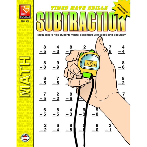 Remedia Publications Timed Math Drills: Subtraction Workbook, Grades 1-3