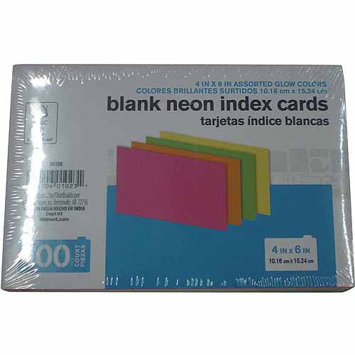 Remedy 4x6 Index Cards, Neon