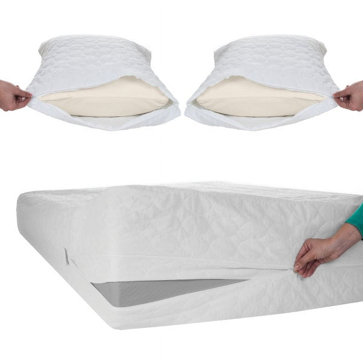 Remedy Bed Bug Dust Mite Cotton Mattress & Pillow Protector-Full