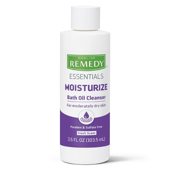 Remedy ESSENTIALS Bathing Oil Cleanser, 3.5 Oz Bottle, Fresh Scent, Bath & Shower Oil Body Wash
